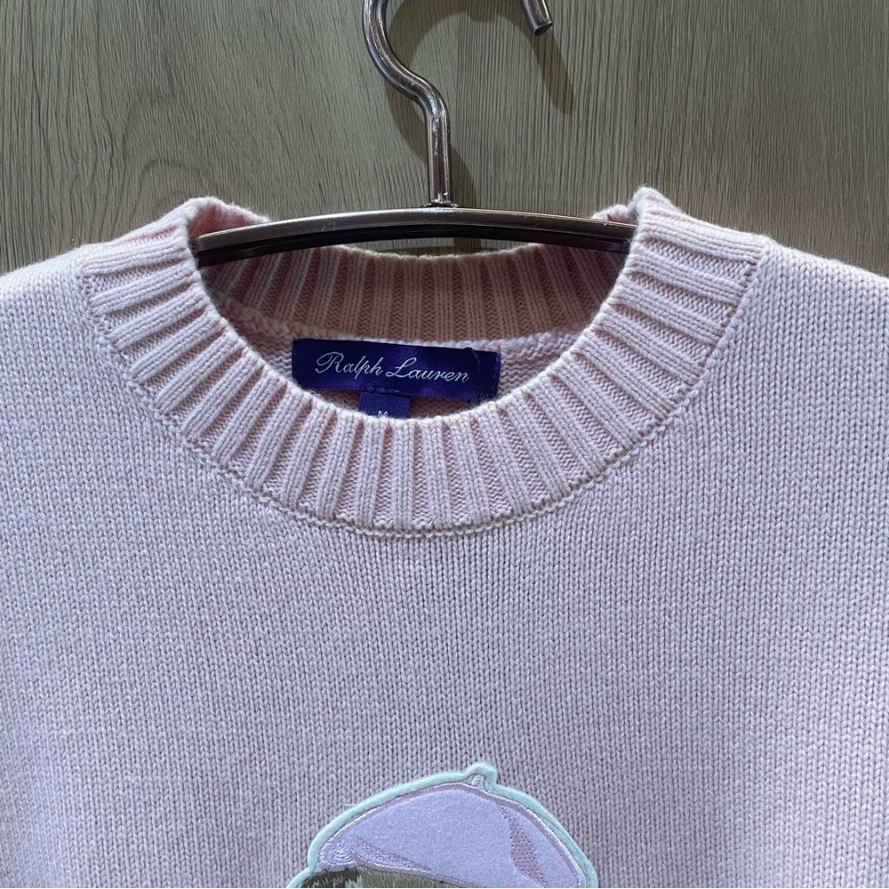 Polo by Ralph Lauren Pink Sweater with Bear Design - Picture 5 of 9